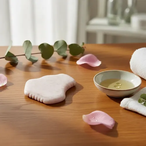 Piedra Gua Sha Peine Masajeador Corporal Marmol Rosa