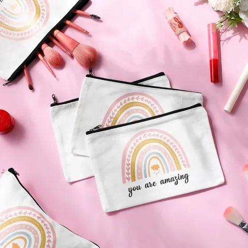 Bolsas De Maquillaje Chunful Inspiradoras De Lona, 10 Unidad