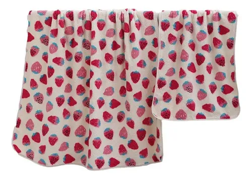 Bb Juego De Toallas De Baño Y Gorro De Ducha Fresa, 3. //