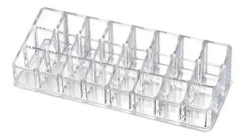 Organizador Akrílico 24 Compartimentos Para Labiales Marca Cbrio Transparente