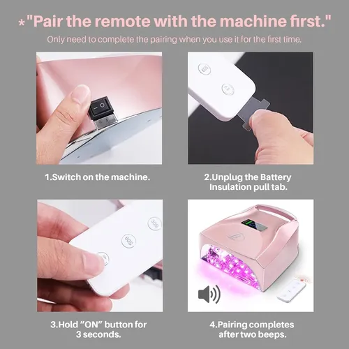 Lámpara Uñas Led Uv Recargable Blanca Con Timer Y Sensor