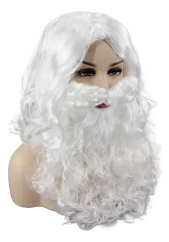 Peluca Y Barba Santa Claus Disfraz Fiesta Navidad
