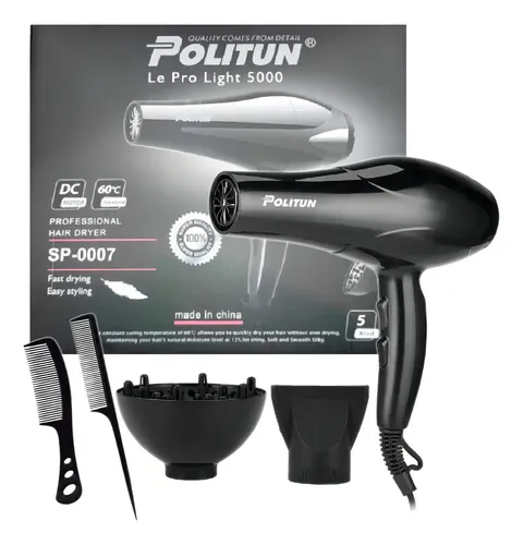 Secador de pelo Politun SP0007 negro
