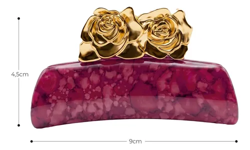 Broches De Pelo Dorados De 6 Colores Marmolados| Bag X12u Rosas