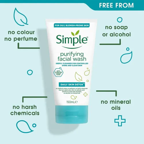 Simple Limpieza Diaria De Desintoxicación De La Piel, 150ml