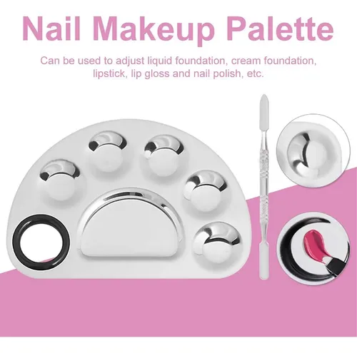 Paleta De Maquillaje De Acero Inoxidable, Paleta De Mezcla