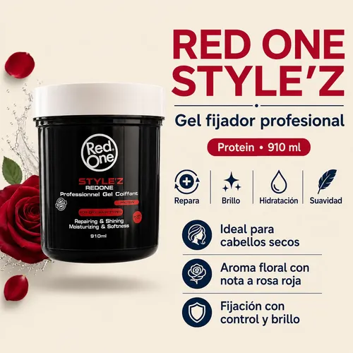 Red One Gel Extra Firme Fijador Con Proteina X910ml Barberia