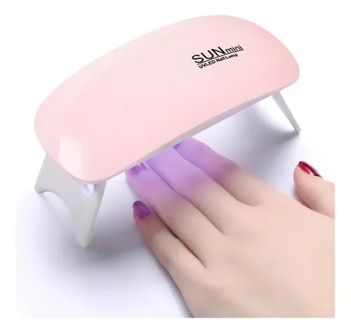 Mini uñas de gel blancas con cabina LED, UV Sun, mini portátil, 6 W