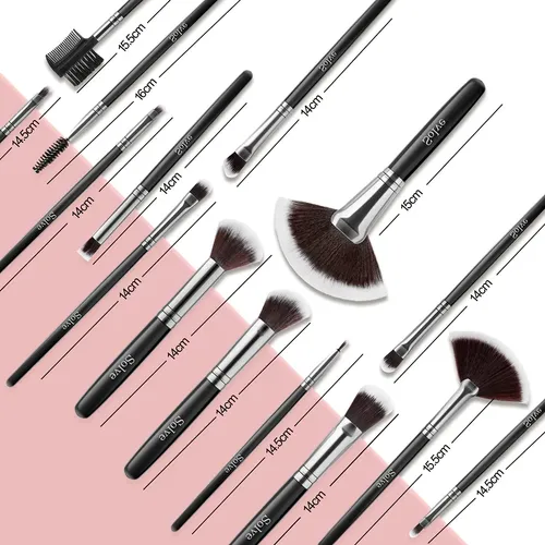 Set 64 Brochas Maquillaje Profesional Solve Mango Rustico