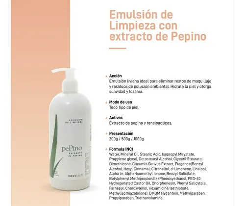 Emulsión Limpiadora Facial Pepino Biobellus 500ml Piel Normal