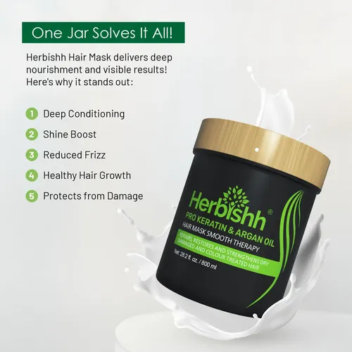 Mascarilla Capilar Herbishh Argan Deep Conditioning 800 Ml