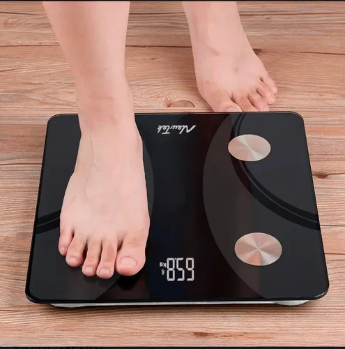 Balanza Digital Bluetooth Personal 180 Kg Vidrio Negro
