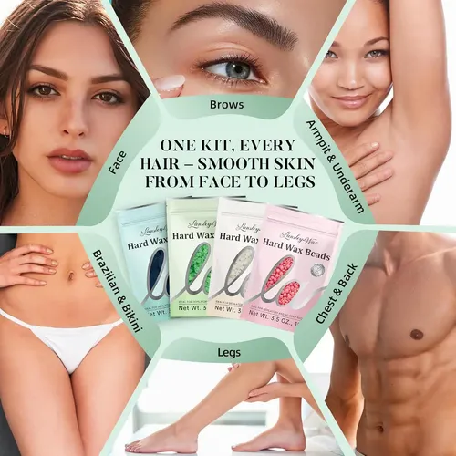 Kit Depilación Cera Verde Con 39 Accesorios Y Calefactor