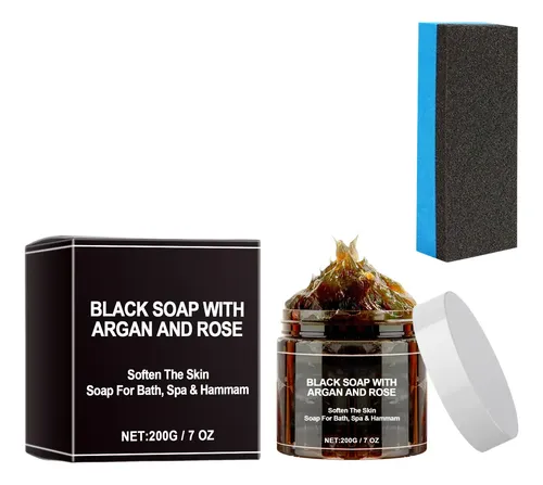 Jabón Negro Marroquí Exfoliante 200g Facial Corporal
