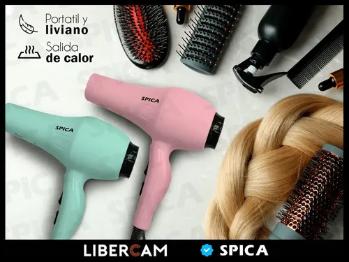 Secador Pelo Cabello Spica Sp-1900 2 Velocidades Color Rosa