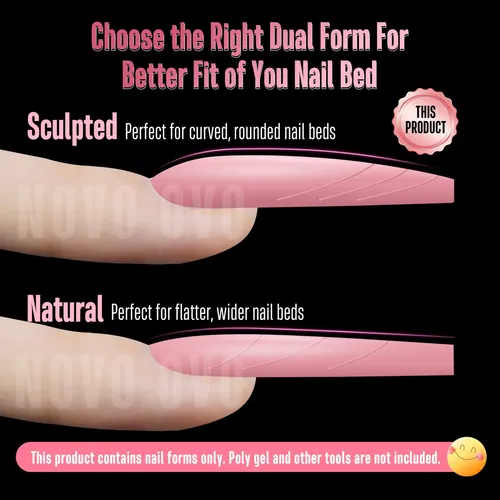 Nail Dual Forms Novo Ovo, Forma Cuadrada, Cónica, Para Polig