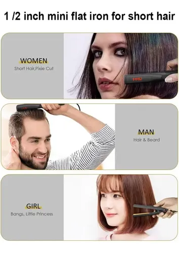 Mini Plancha De Pelo Para Flequillo Corto, Cerámica Portátil