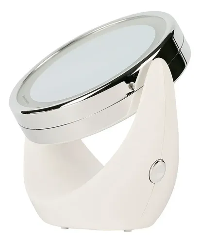 Espejo Doble Aumento 360° Luz Led Maquillaje Bessence – Rex Color del marco Blanco