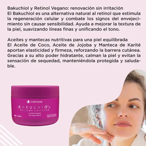 Crema Limpiadora Facial Carthage Balsamo Bakuchiol Retinol