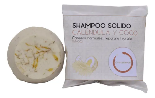 Shampoo Sólido Vegano Caléndula Y Coco Cabellos Normales
