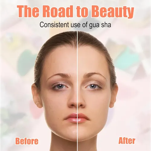 Set 24 Gua Sha Corazón Colores Masaje Facial Y Corporal
