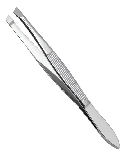 Pinza De Depilar Maciza Acero Inoxidable Cejas Plateado Liso