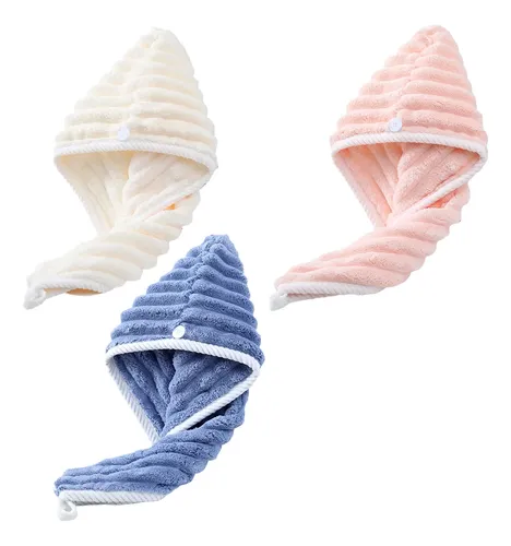 Absorbency Hair Towel Wrap, Dry Hair Turban For Women Blue 6ee419401-bl