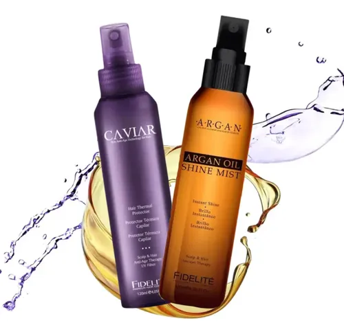 Kit Brillo Argán + Protector Térmico Caviar Fidelité
