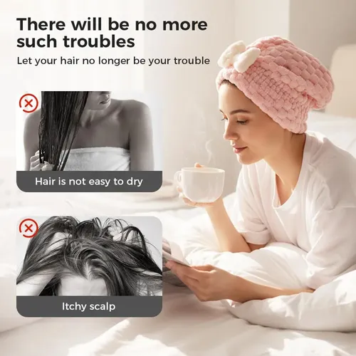 Toalla De Microfibra Para Cabello Mojado, Turbante De Secado As Shown