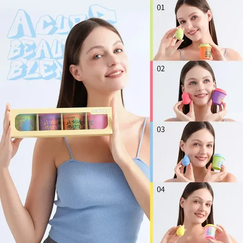 Set De Esponjas Asimétricas Para Make Up Docolor X 4 Tamaños