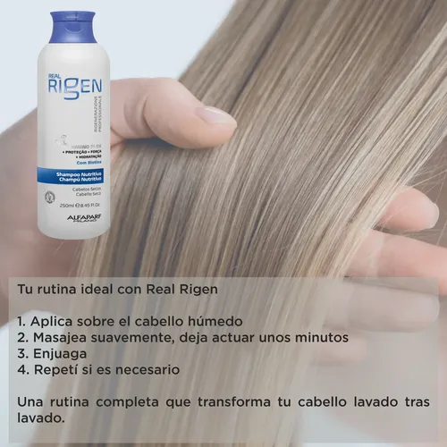 Alfaparf Shampoo Nutritivo Real Rigen Cabello Seco Dañado