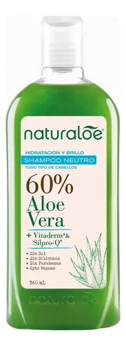 Naturaloe Shampoo Neutro Hidratación Y Brillo X 360ml Vegano