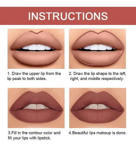 Conjunto Delineador Labial 2 En 1 Kaely Brown Matte 11