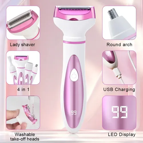 Depiladora Eléctrica 4 En 1 Para Cuerpo Y Rostro Rf-t8 Mujer