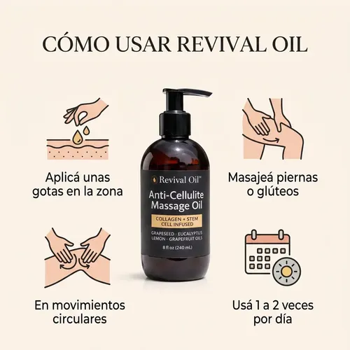Anticelulítico Reductor Aceite Revival Oil 240ml Pack X2