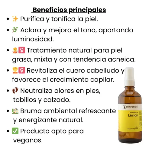 Hidrolato De Limón Arvensis 100cc Tónico Facial Antiacné