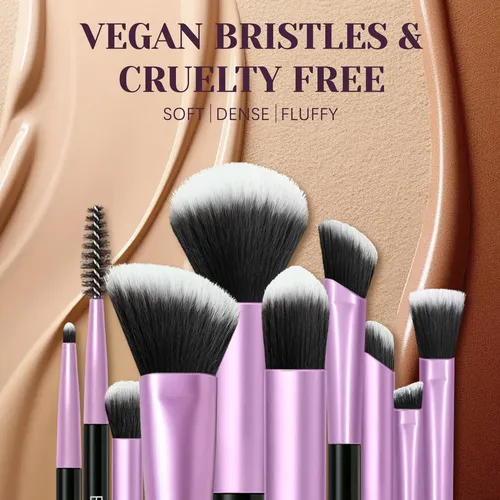 Set De Brochas Para Maquillaje Soyok 10 Piezas Morado