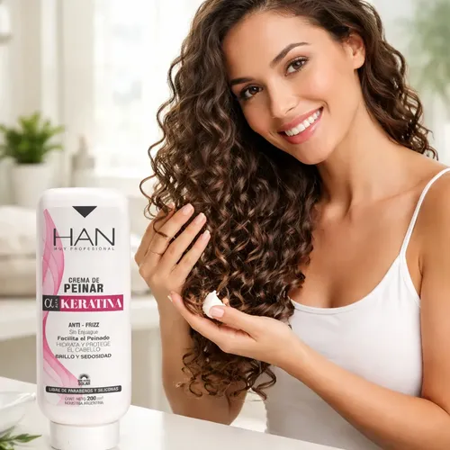 Han Crema Para Peinar Con Keratina Apto Metodo Curly X 220cc