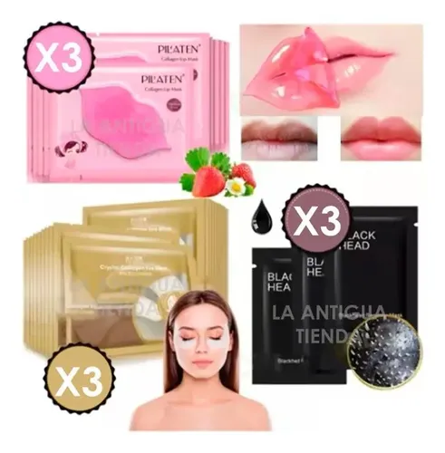 Mascarillas Kit X 9u P/puntos Negros Ojeras Y Labios Oferta