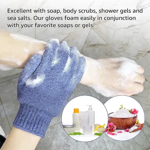 Guantes Exfoliantes De Baño Doble Textura Para Ducha Y Spa