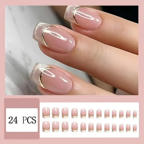 Uñas Postizas Ombre Pink Shiqixiannv 24 Un