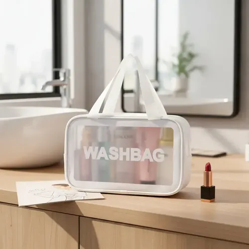 Neceser Viaje Maquillaje Portacosméticos Washbag Blanco Grande 29x9xh20