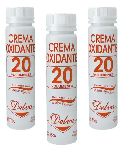 Crema Oxidante Natural 20v Delva Decolorante Capilar 75ml X3 Sin Tono
