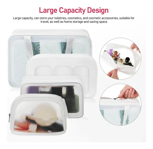 Set De Neceser Transparente Para Maquillaje Y Aseo