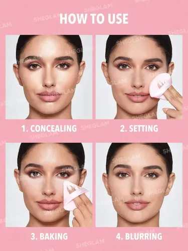 Insta-ready Powder Puff – Sheglam – 3 Esponjas Color Rosa Tamaño de la esponja Mediana