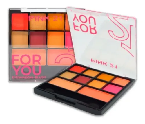 Paleta 10 Sombras + Rubor For You Pink 21 Color Variado