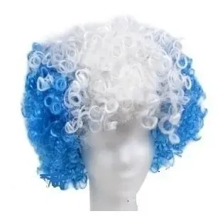 Peluca Afro Rulos Argentina Mundial