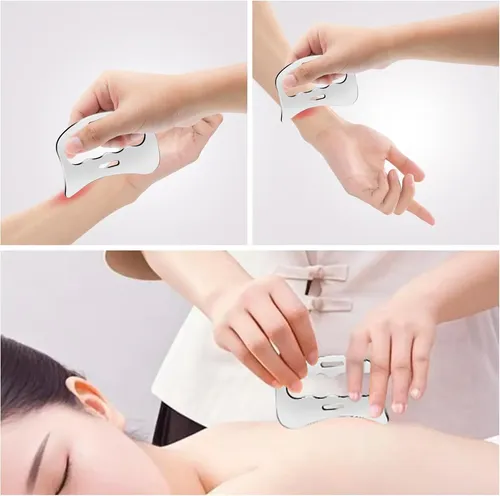 Set Gua Sha Acero Inoxidable Para Masaje Y Terapia