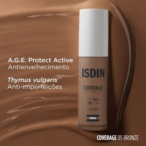 Base Maquillaje Isdin Coverage 5 Bronze Spf50 30ml Bronce