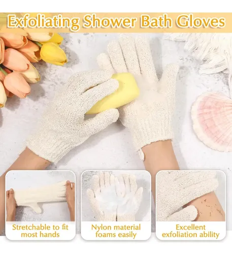 Anezus Set Exfoliante De Espalda (guantes Y Toalla) Beige